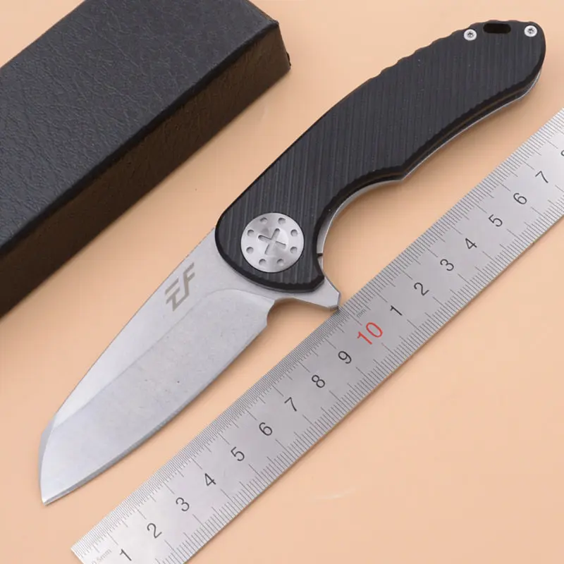 

JUFULE EF1935 ball bearing filpper D2 Blade G10 steel handle Folding Outdoor Survival EDC Tool camp hunt cleaver Kitchen Knife