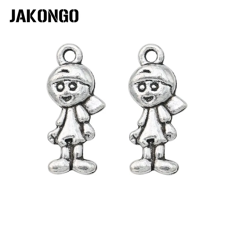 JAKONGO 30 шт. оптовая продажа антикварных посеребренных подвесок для мальчиков