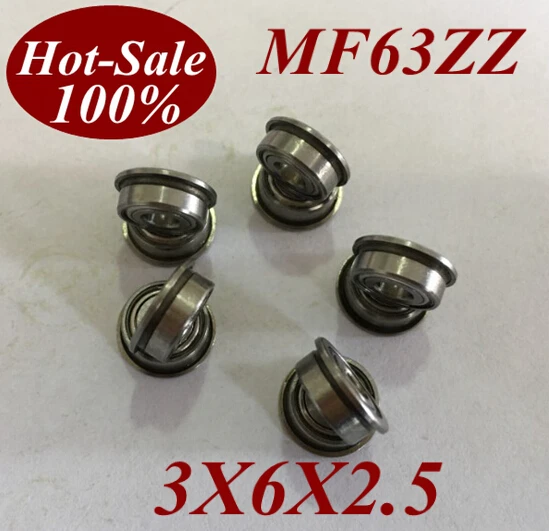 

5Pcs MF63ZZ MF63Z MF63-ZZ 3X6X2.5 mm Miniature high speed deep groove Ball Bearings Flange Roller flanged bearing