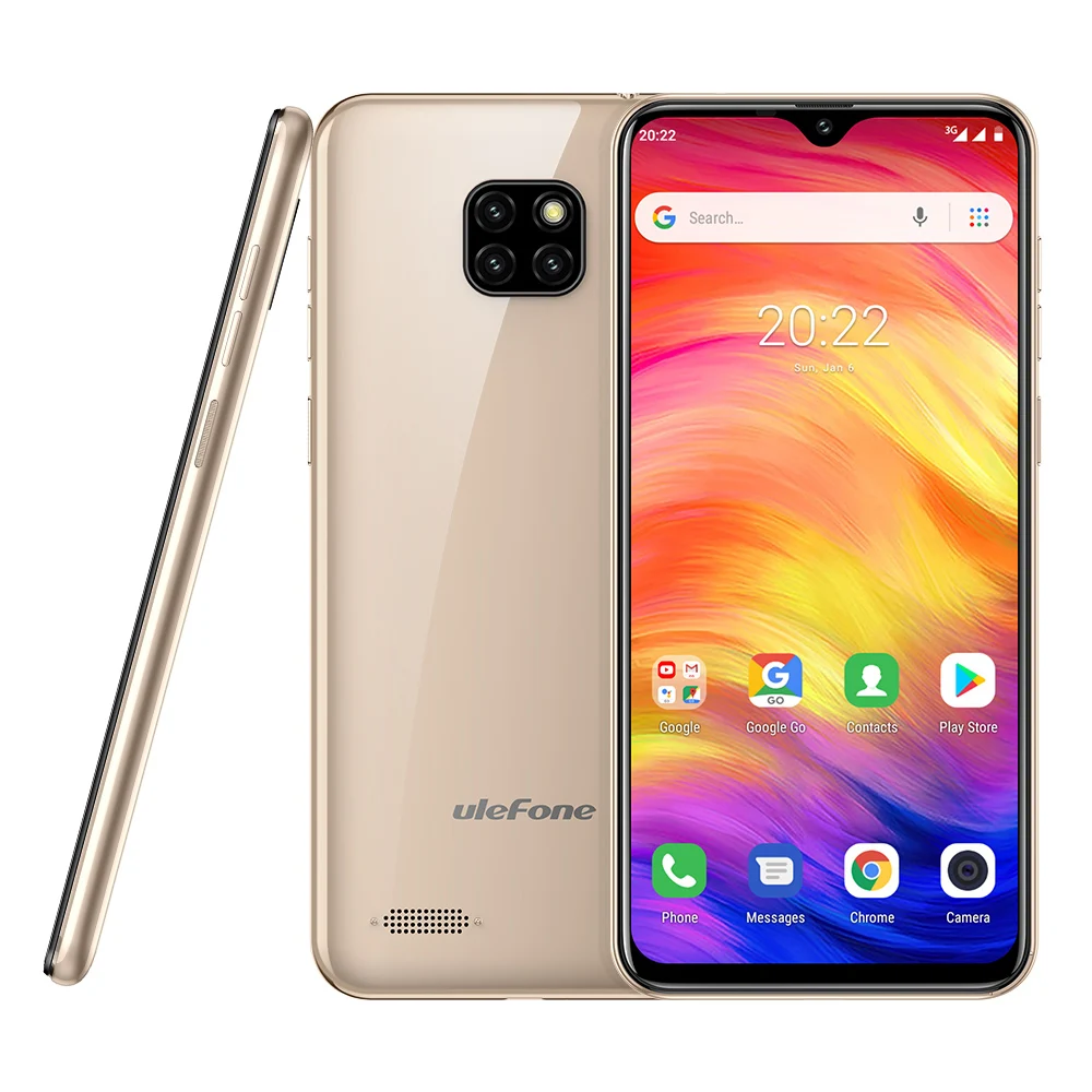 Ulefone Note 7 teléfono inteligente 3500mAh 19:9 Quad Core 6,1 pulgadas Pantalla de gota de agua 16GB ROM teléfono móvil WCDMA teléfono móvil android8.1