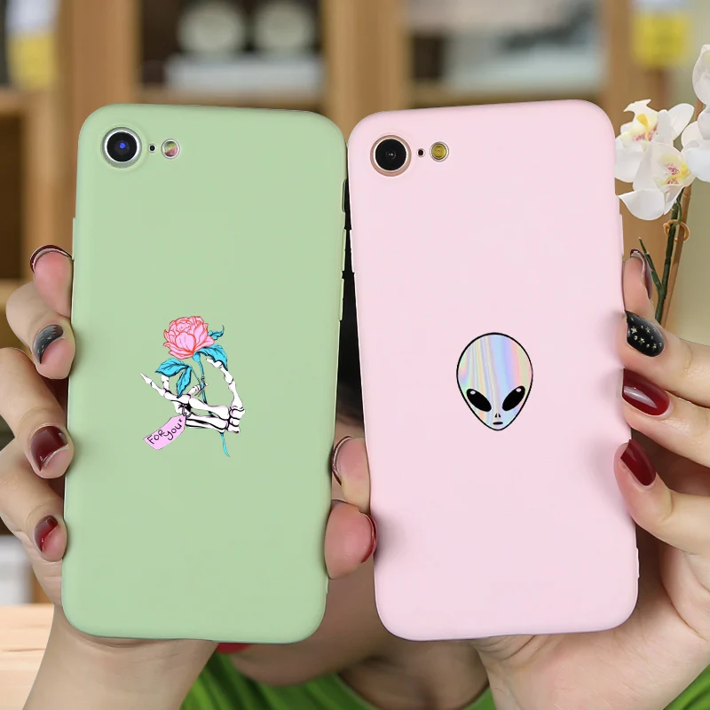 

sFOR iPhone 7 Case Cute Candy Color Silicone Cover FOR iPhone XR XS MAX 6 8 Plus Phone FOR Funda iPhone X Case FOR iPhone 6S