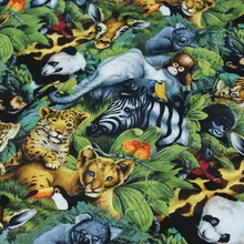 Полметра рисунком лесных животных печати ткани, ручной работы DIY плотная хлопчатобумажная ткань одежда telas tecido CR-A383