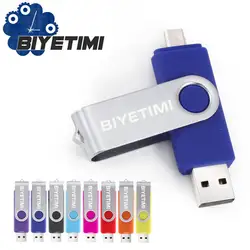 Biyetimi USB флеш-накопитель металлический флеш-накопитель 64 ГБ Флэшка OTG внешний накопитель micro usb 2,0 memory stick Flash Drive смартфон