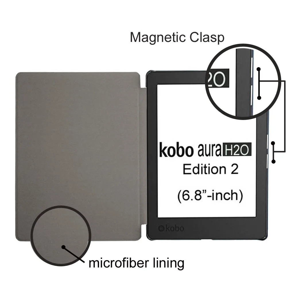 Для 6,8 дюймов Rakuten Kobo Aura H2O Edition 2 N867 eReader Футляр для телефона с магнитом чехол для kobo N867 чехол для кожи пленка