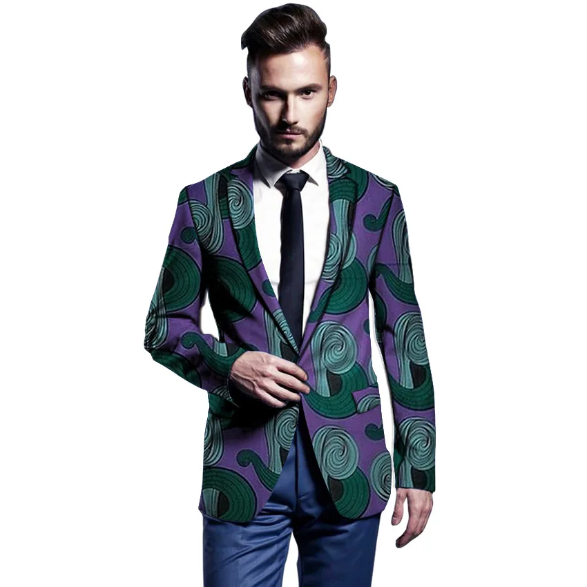 African clothes men's blazers Ankara pattern print slim fit jacket male blazers business style men coat wedding suits African clothes men's blazers Ankara pattern print slim fit jacket male blazers business style men coat wedding suits