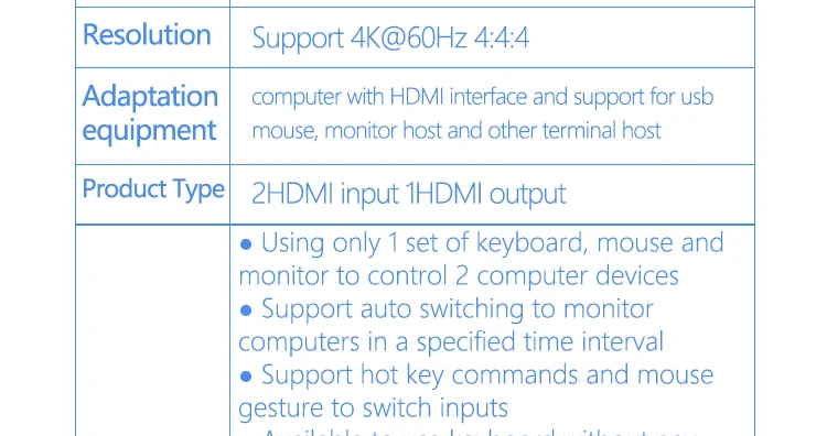 Тесла smart 2019 Новый HDMI 2,0 KVM переключатель 2 порты и разъёмы USB KVM HDMI Поддержка 3840*2160/4 к * 2