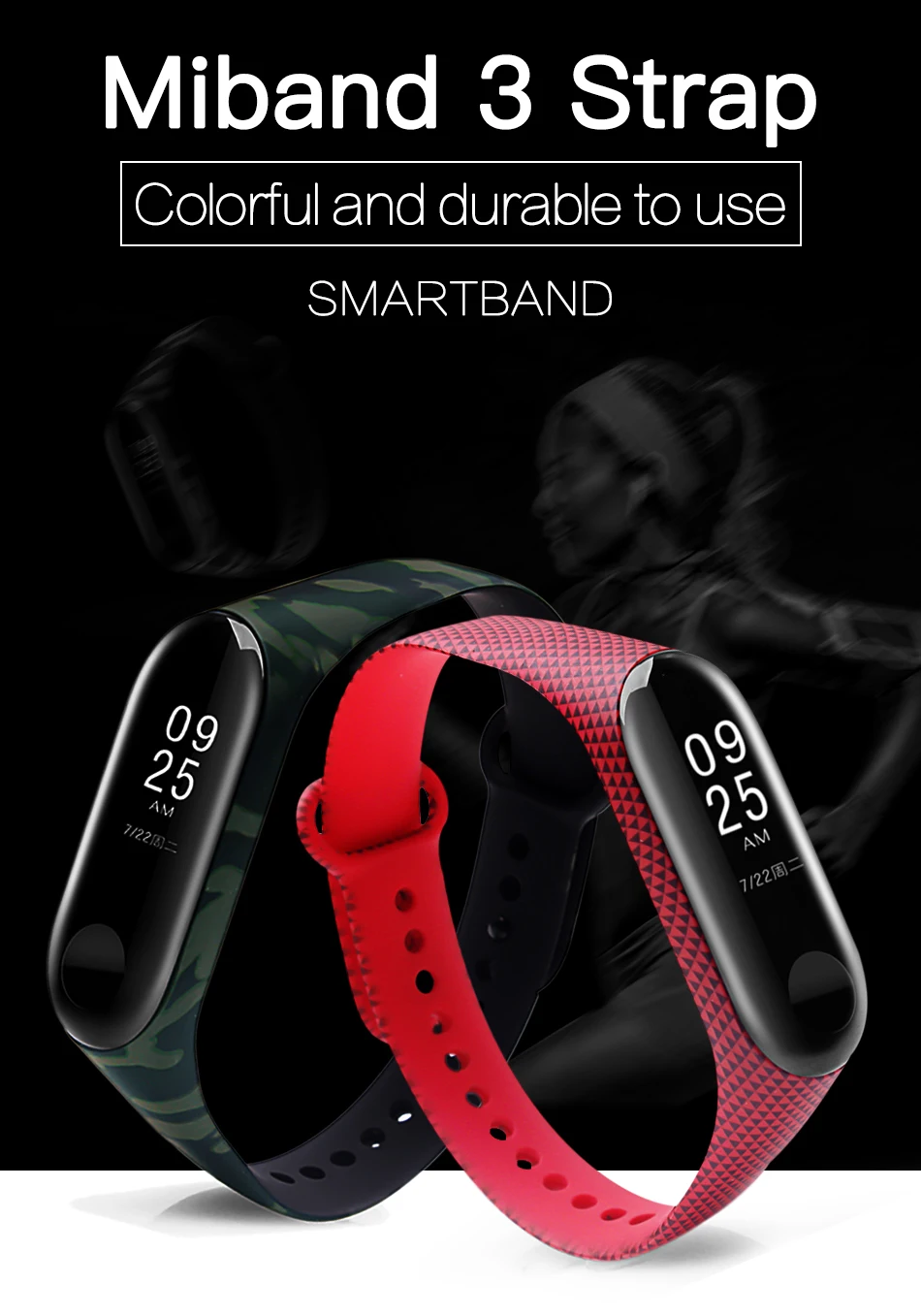 BOORUI новейший модный mi band 3 ремешок Силиконовый Модный высококачественный спортивный цветной ремешок на запястье для xiaomi mi 3 Смарт-браслеты