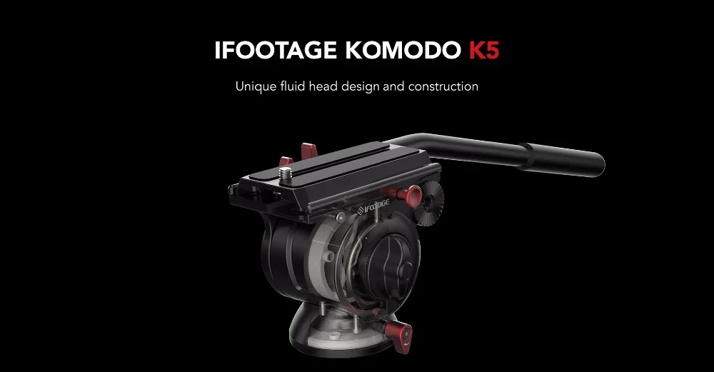 Ifootings KOMODO K5 видео жидкость головка легкий гидравлический демпфирования для DSLR камеры штатив монопод