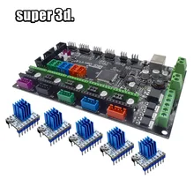 Запчасти для 3D-принтера MKS Gen V1.4 плата управления Mega 2560 R3 Материнская плата RepRap Ramps1.4 + A4988/TMC2130/TMC2208/DRV8825 драйвер