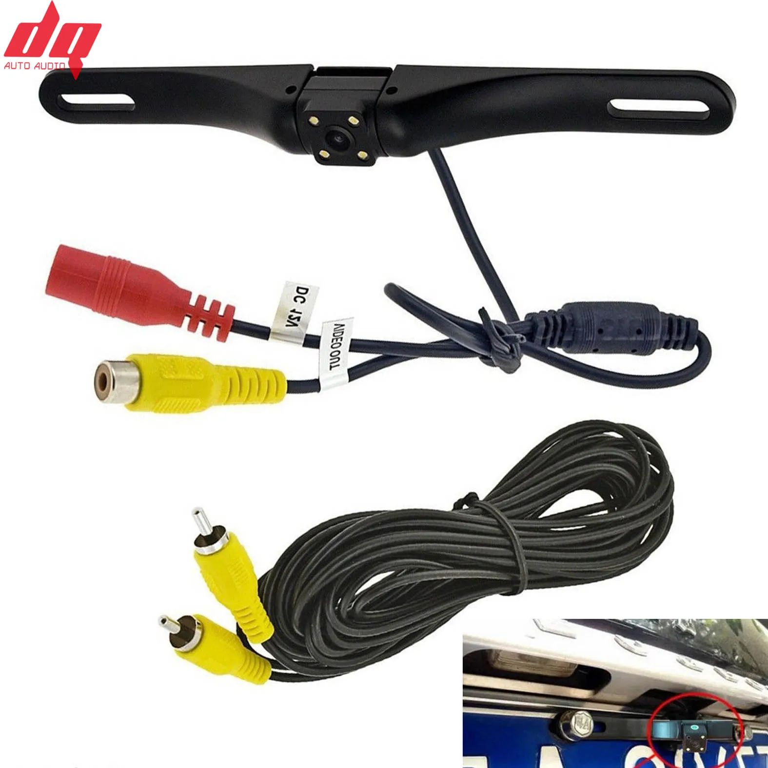 Universal Waterproof CCD 4 LED Night Vision Car License Plate Rear View