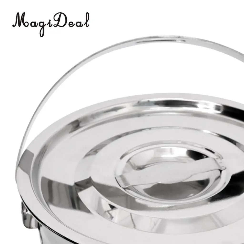 MagiDeal Stainless Steel Outdoor Cookware Pot Camping Picnic Cooking Camp Fire Pan Hanging Pot Pan S M L 