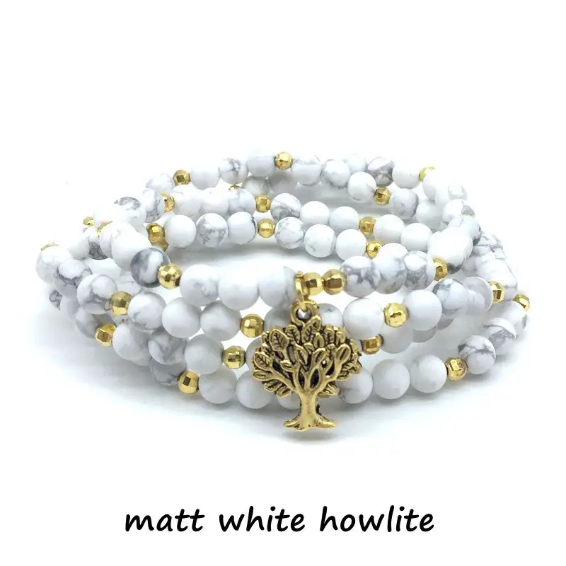 white howlite bead bracelet_