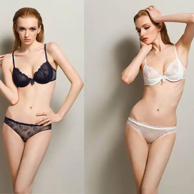 Sexy Underwear Women Bra Set Lace C Cup Bras Luxury White Bra & Brief