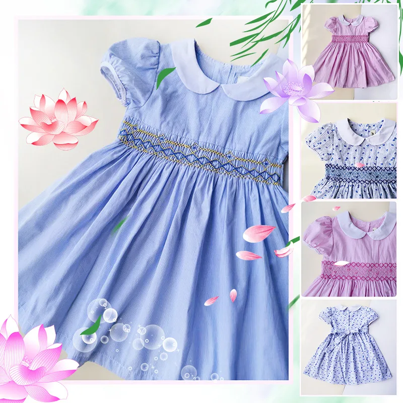 Baby Girls Dress Summer Spanish Vintage Dress Embroidery Spliced Print Princess Dress Modis Boutique Dress Vestidos Y1804