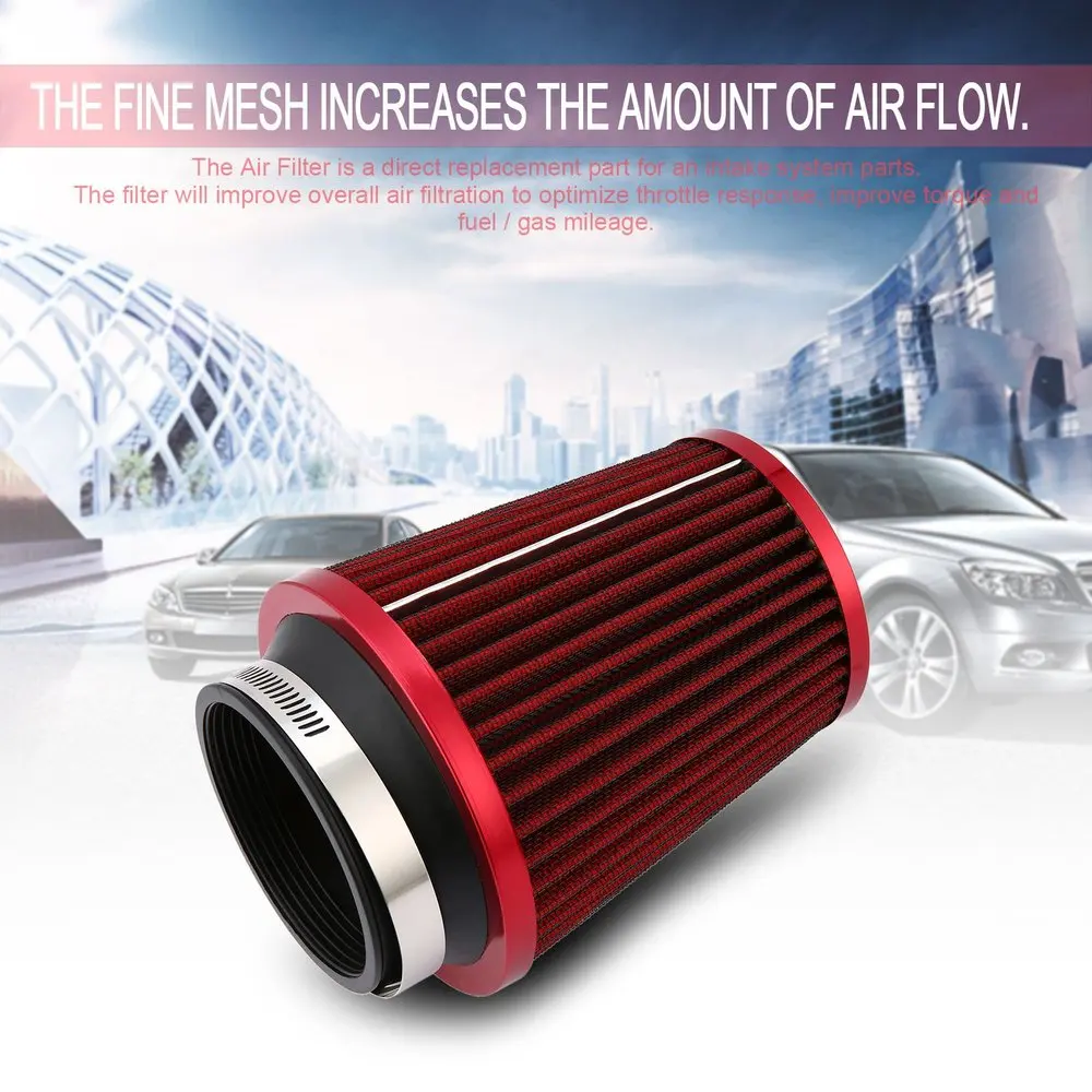 

Universal Automobile Car Carbon Filber Air Filter High Quality Auto Air Intake Filter Funnel Air Filter Reusable