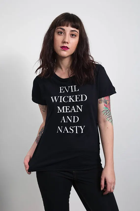 Зло злая означает и противный Для женщин Fit Outlaw колдовство сатанинская оккультных Boho Rocktshirt унисекс более Размеры и Colors-B502