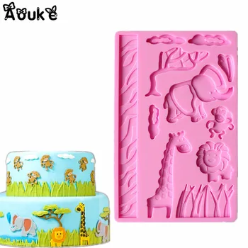 

Animal World 3D Shape Embossed Silicone Mold Cupcake Fondant Molds Chocolate Pastry Mould DIY Cake Decoration Baking Tools A113