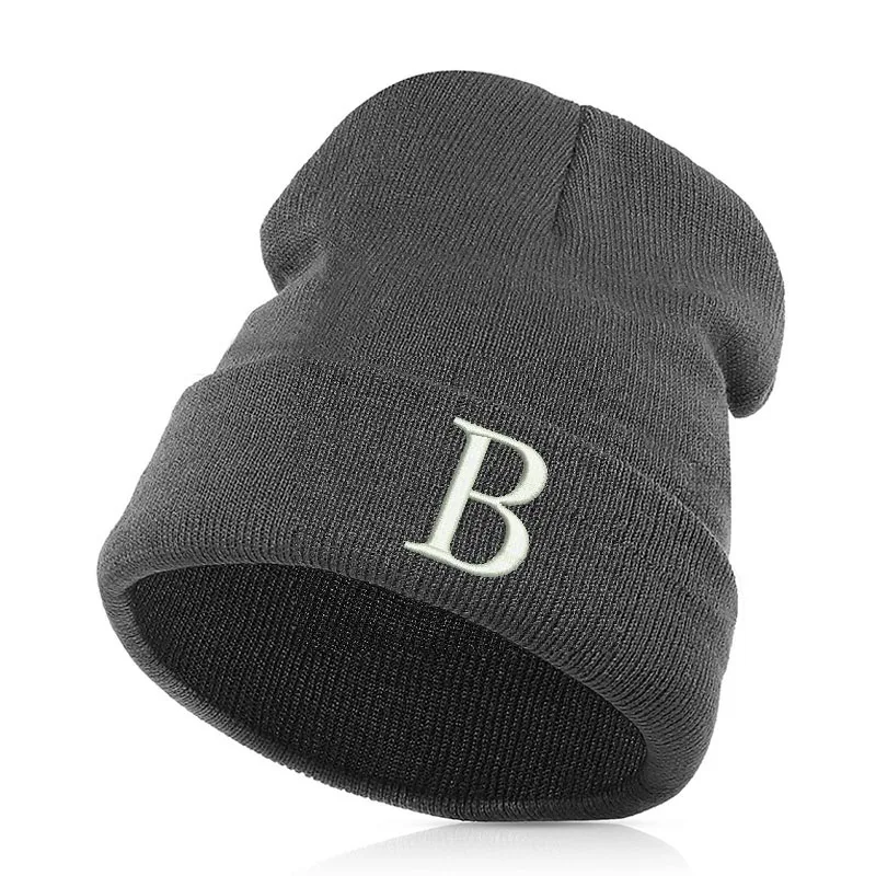 Шапка бини Skullie шапка вязаная носок Зимняя Вышивка панк стиль для мужчин женщин