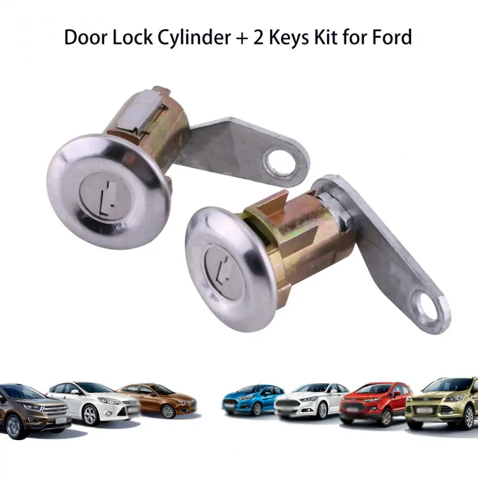 2Pcs Door Lock Cylinder for Ford Car Door Lock Cylinder Set with 2 Keys