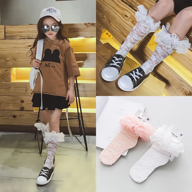 YWHUANSEN/Новинка 2018 года сезон весна лето большие кружевные дышащие детские носки
