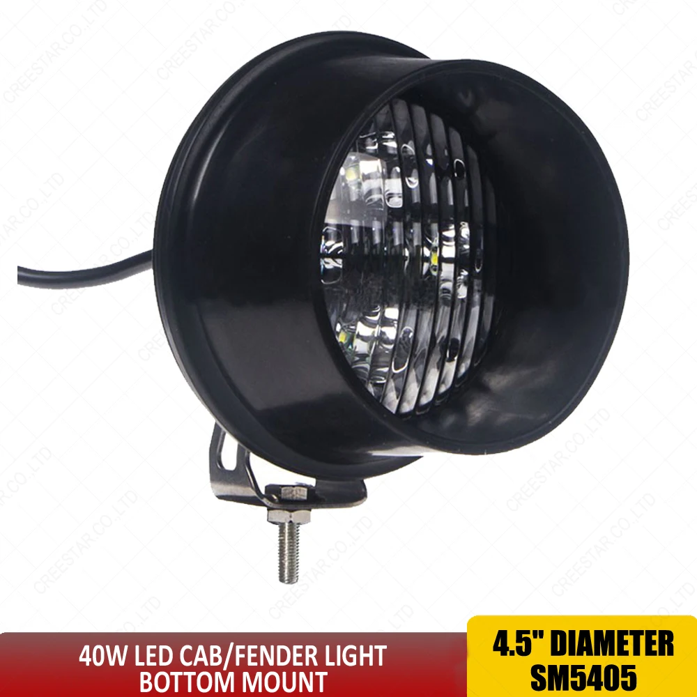 

LED Fender mount Light 40W Round Flood Beam led tractor lights RE19079 4.5" inch round led work lamps for agriculture tractor x1