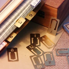 12 шт/лот мини медный номер закладка для чтения бизнес Винтажная закладка аксессуары для офиса школьные принадлежности EC391