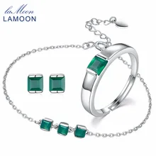 Натуральный зеленый агат халцедон, ювелирные наборы из серебра 925 пробы, S925 ювелирные изделия для женщин, вечерние V008-4