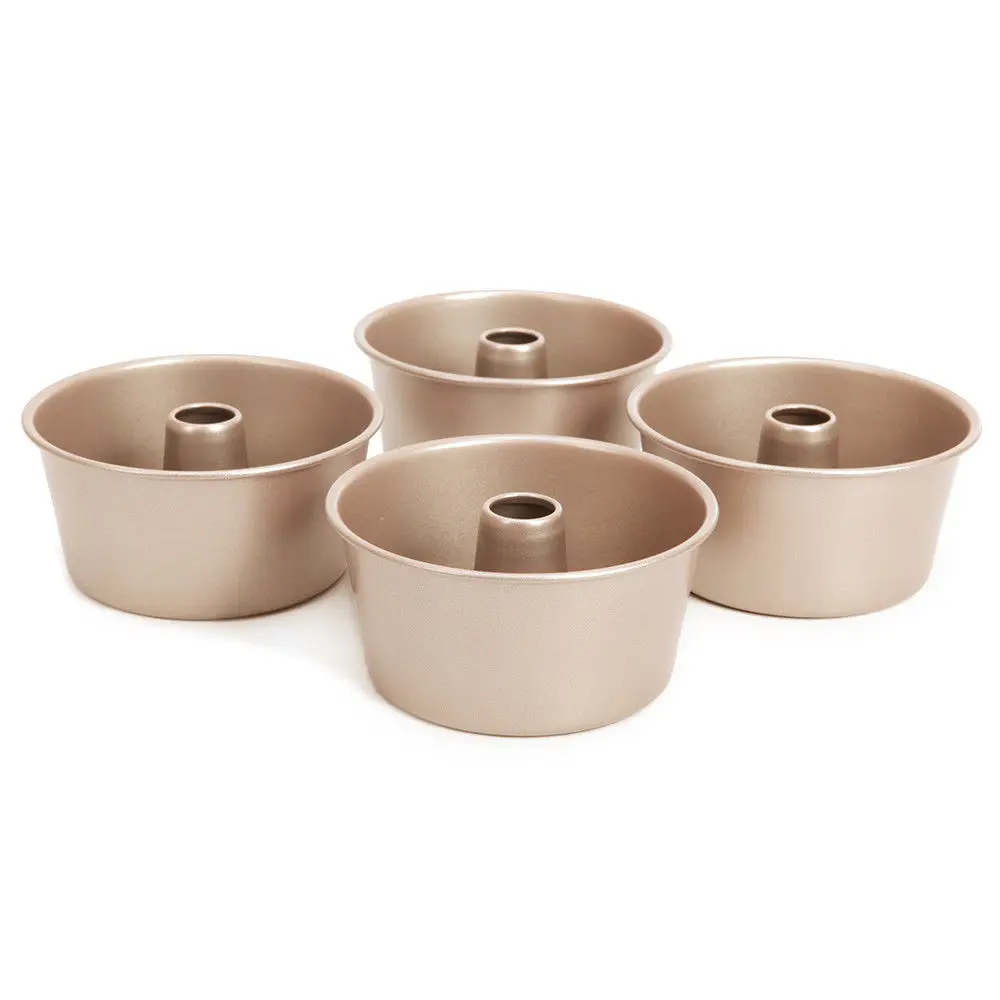 4PC Set Angle Food Cake Pan 4 Inch Non stick Commercial Bread Baking