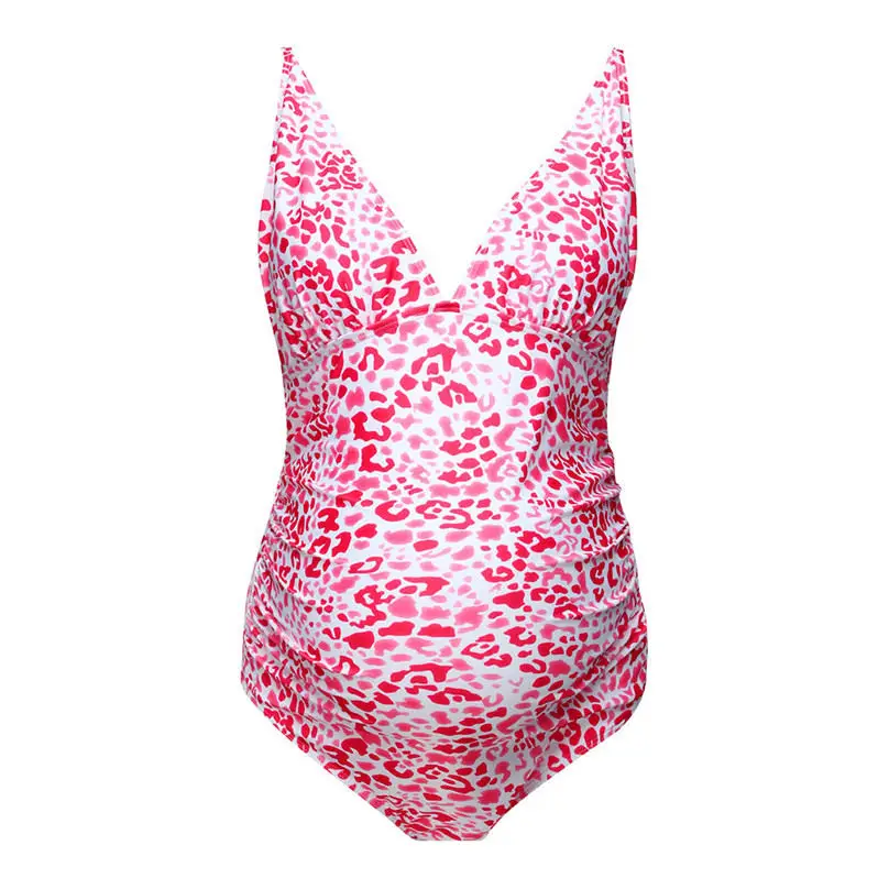 Купальник для беременных женщин для беременных танкини леопардовый купальник бикини с рисунком купальный костюм Пляжная одежда для купания banador premama 4JJ - Цвет: pink