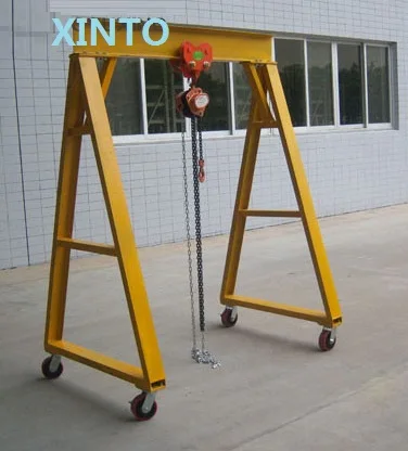 

1T, Gantry crane with manual hoist and trolley movable lifting crane chain lifting sling