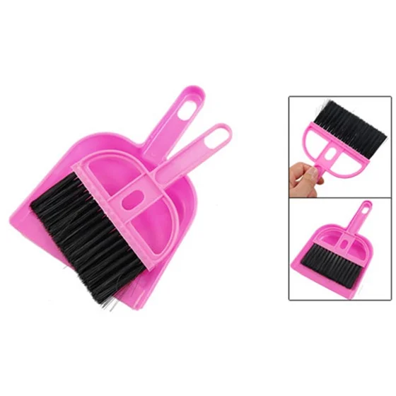 Office Home Car Cleaning Mini Whisk Broom Dustpan Set Pink Blackin Brooms & Dustpans from Home