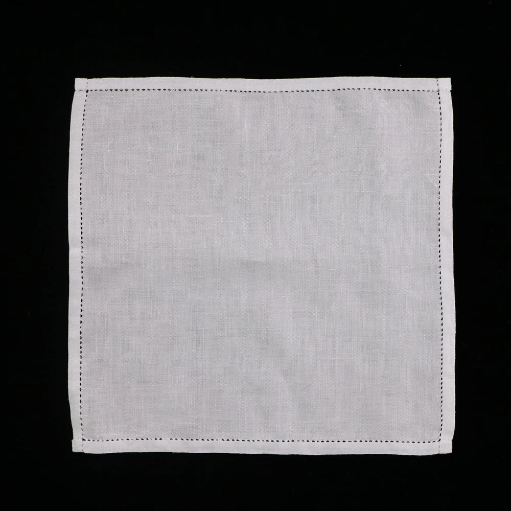 S010: 12 peças de linho branco hanky