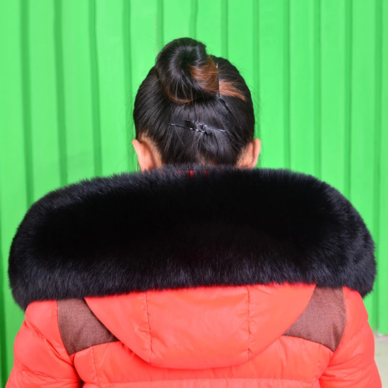 

Women New Genuine 100% Real Fox Fur Collar Scarf For Winter Coat Cap Warm Fashion Natural Fur Collar Scarves