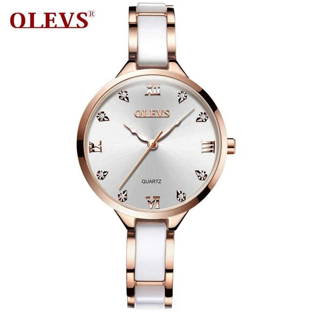 OLEVS брендовые роскошные женские часы relogio feminino модные керамические со стразами