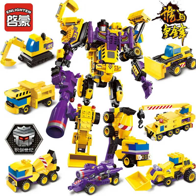 

ENLIGHTEN 7IN1 Transformer Robot Mars Creator God of War Fight Model Building Blocks Sets Educational Toys for Children