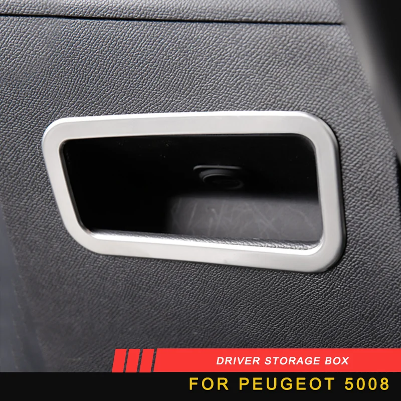 

For peugeot 5008 Auto Car-styling driver storage box switch trim Sticker Cover Interior Accessories