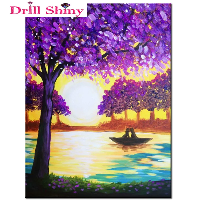 

3D Diy Diamond Painting scenery stickers Full Pasted rhinestones diamond Embroidery tree cross stitch kits Needlework Paintings