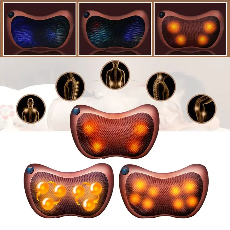 Электрическая Массажная подушка для поясницы тела шеи спины шиацу разминающая Подушка автомобиля дома