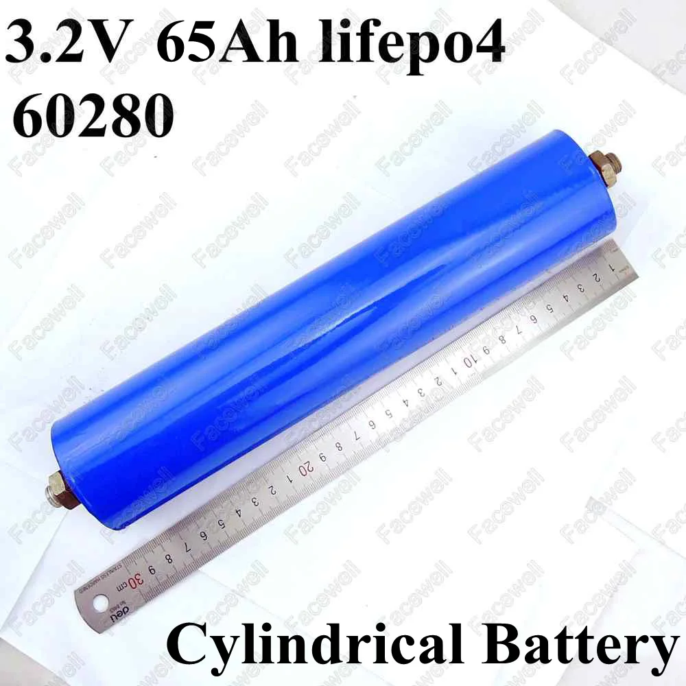 

lifepo4 60280 3.2v 65Ah Cylinder 60280 batteries High drain 100A discharge diy e bike Battery pack Cylindrical Cells with Screws