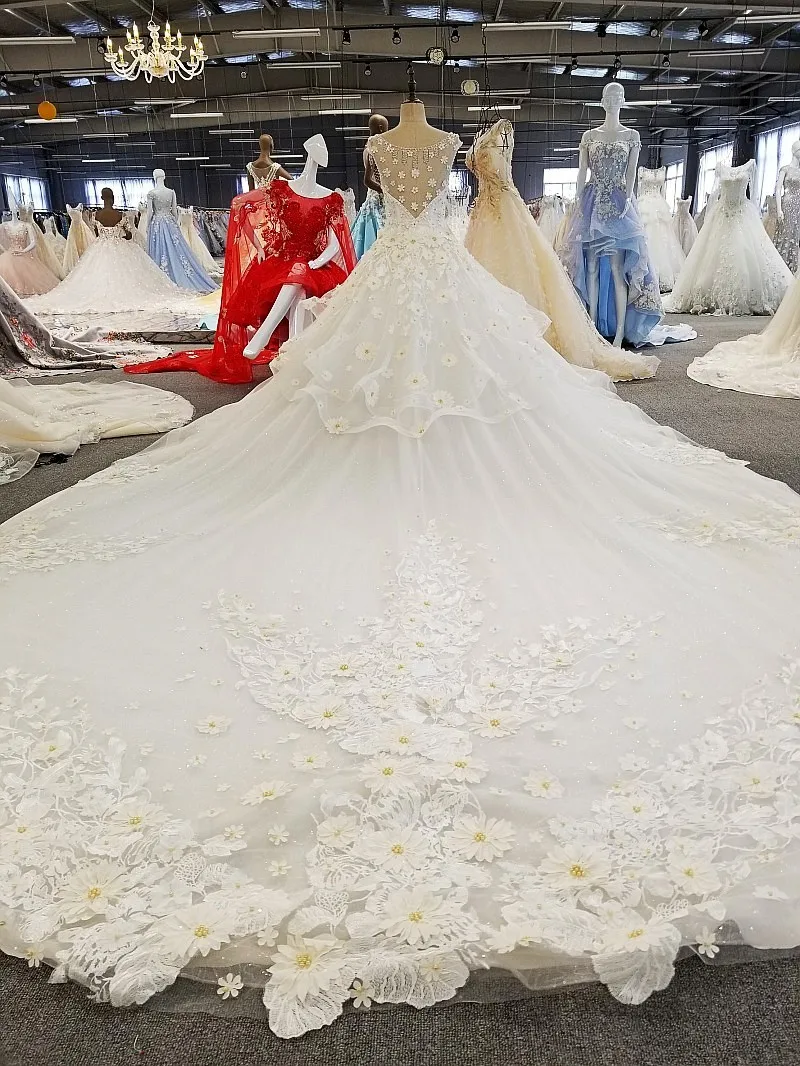 Backlake Vestido de Noiva Casamento прозрачная задняя майка с цветами кружевное бальное платье