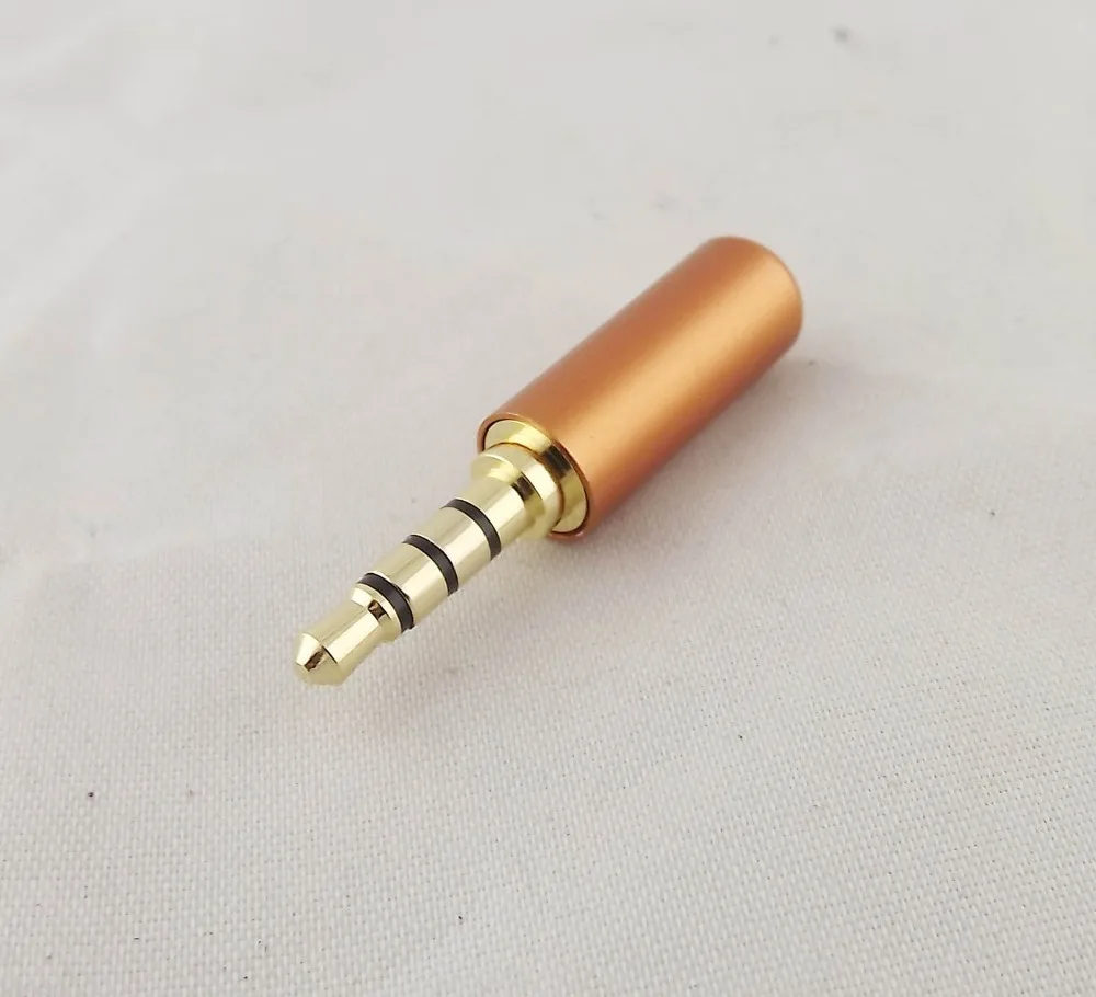 

5Pcs Orange/Black/White/Red 3.5mm 1/8" 4 Pole Male TRRS Repair Headphone Plug Metal Audio Soldering