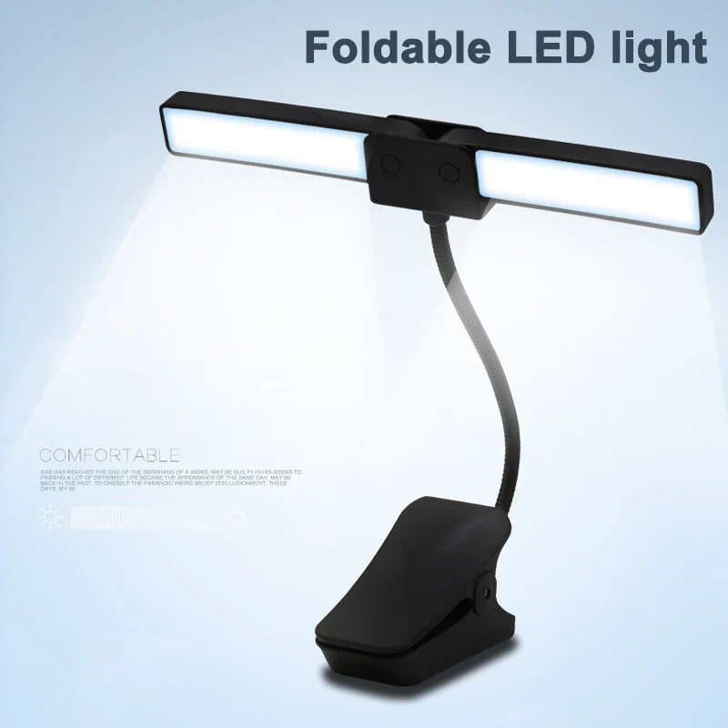 

Table Lamp Rechargeable Foldable LED Eye-care Light with Clip for Reading Student MDJ998