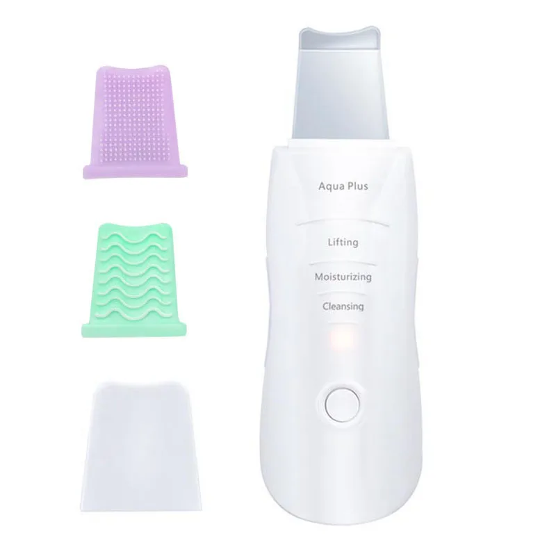 

Rechargeable Ultrasonic Ion Face Skin Scrubber Facial Cleaner Cleansing Spatula Peeling Vibration Blackhead Removal Exfoliating