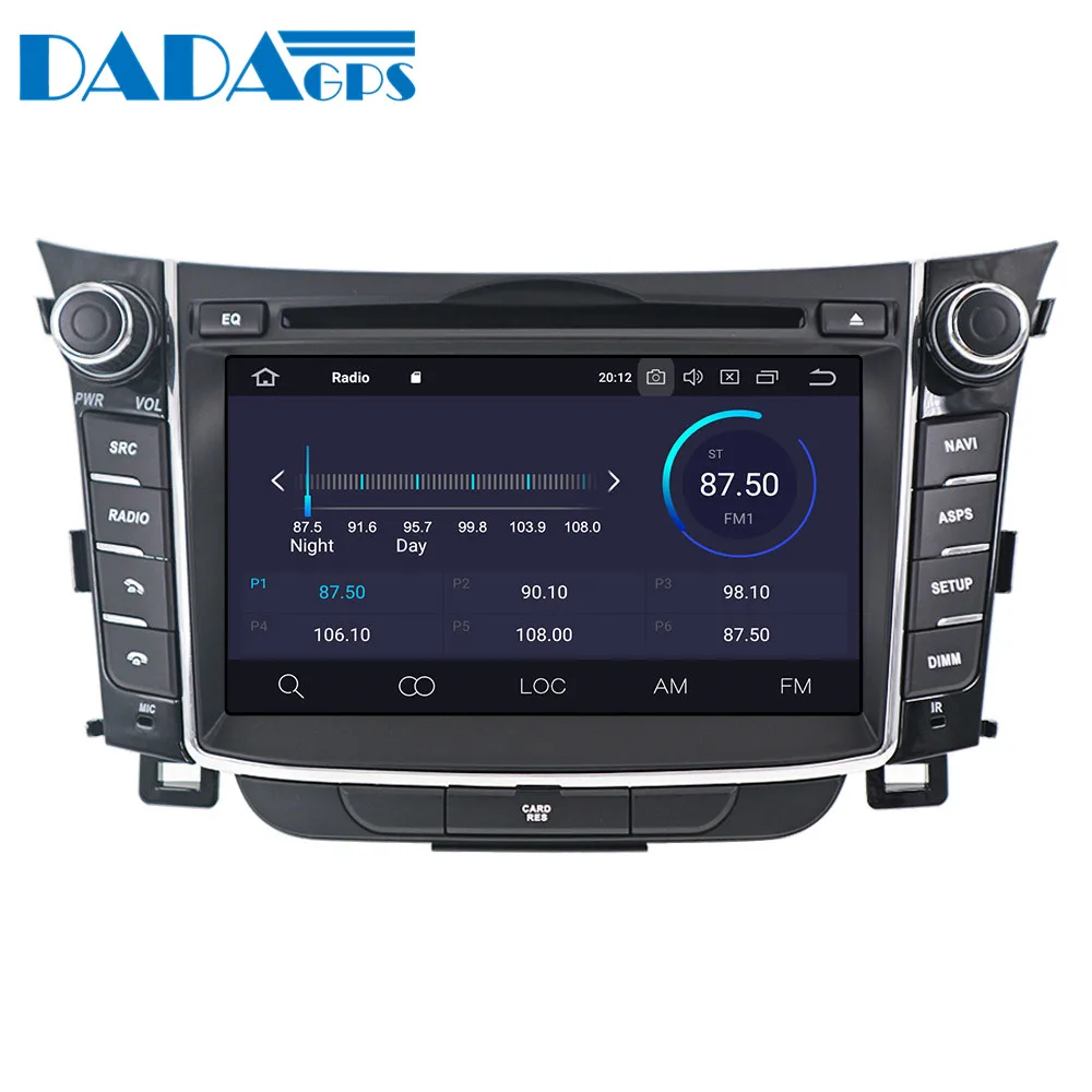 Автомобильный DVD плеер на Android 9 4 + 32 ГБ GPS навигация для Hyundai I30 Elantra GT 2012