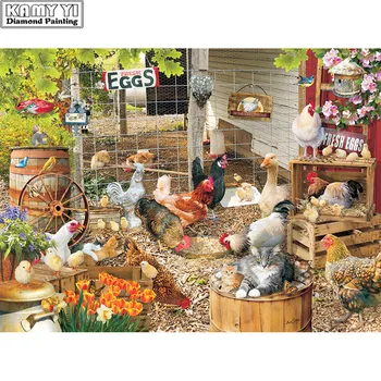 

Full Square/Round Diamond 5D DIY Diamond Painting "Chicken ring" embroidery Cross stitch Rhinestone Mosaic Painting Decor LYC