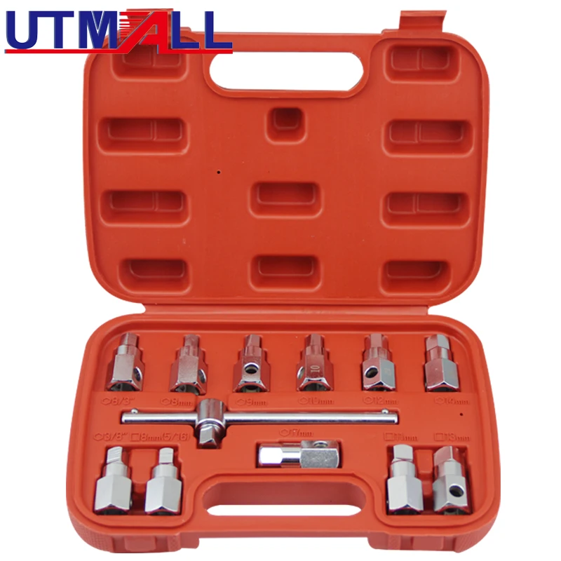 

12pcs Oil Drain Plug Key Set Hexagon Socket Kit Nut Adaptor Tool