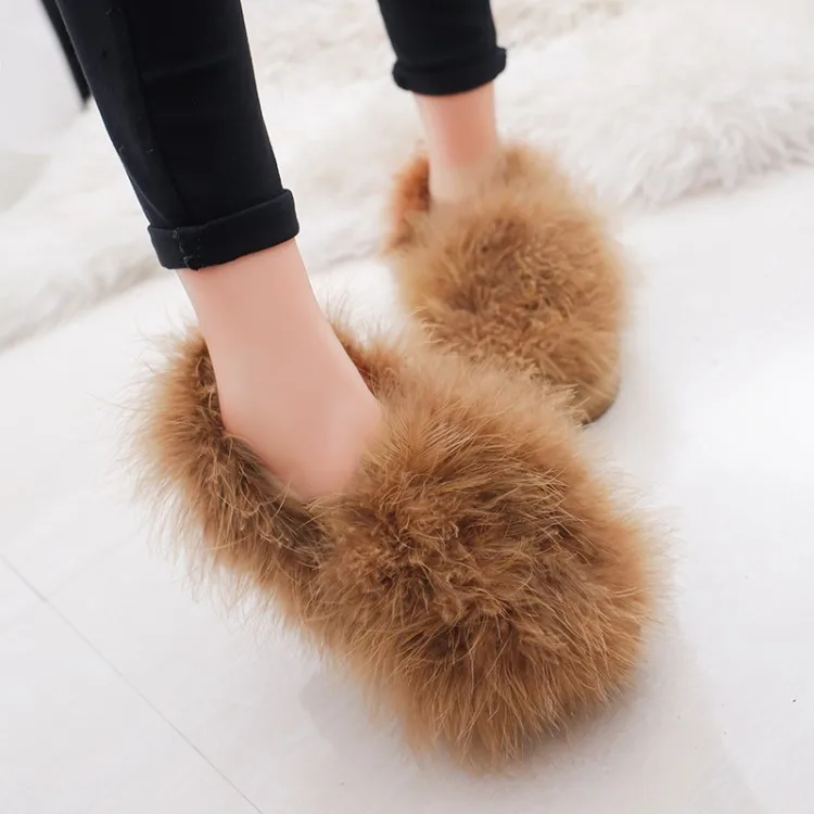 fluffy feather slippers