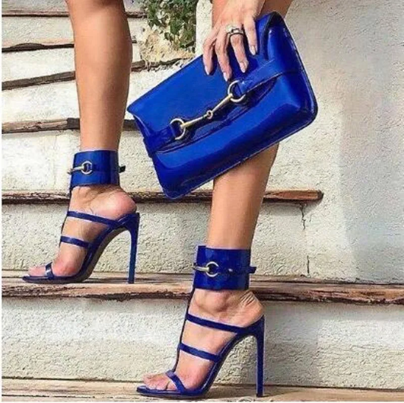 

FGHGF Shoes, large Shoes, fashion, freight free, leather fabric, gold chain decoration, 11 cm high heel, women's sandals
