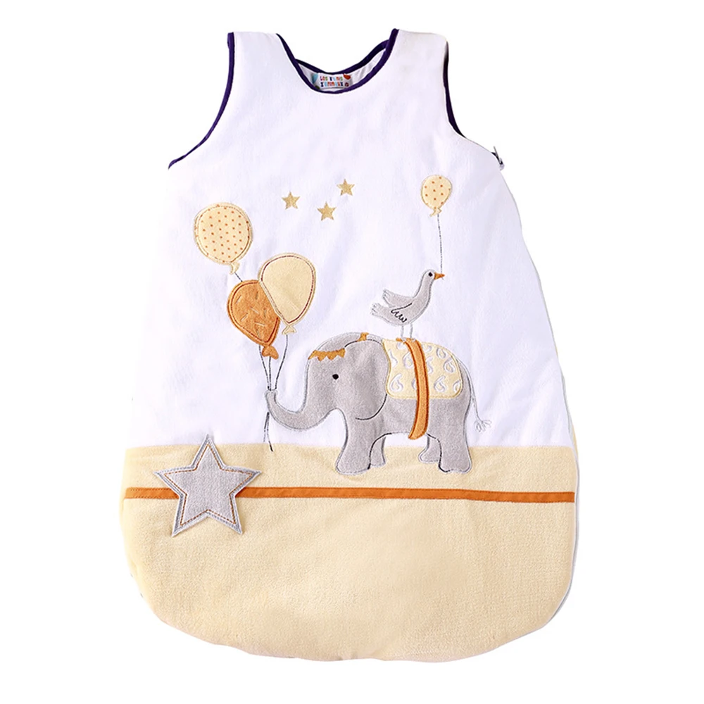 

Baby Sleeping Bag Cartoon Elephant Embroidered Vest Sleepsacks Warm Flannel Soft Diaper Cocoon For Newborn Baby Sleeping Bag