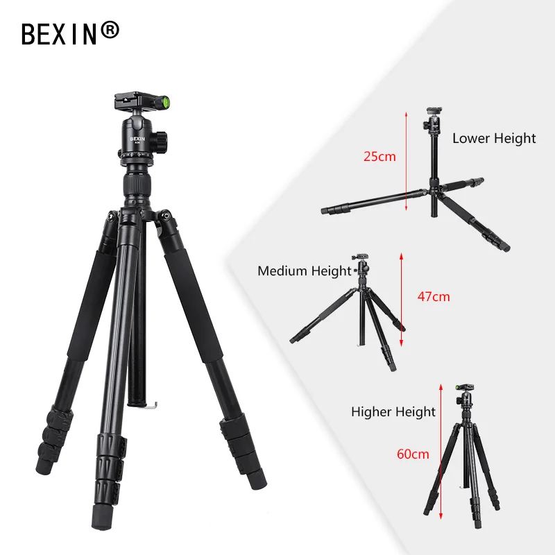 BEXIN Professional Aluminum tripod Portable Travel Compact System Horizontal Tripod with ball head For Canon SLR DSLR Cameras BEXIN Professional Aluminum tripod Portable Travel Compact System Horizontal Tripod with ball head For Canon SLR DSLR Cameras